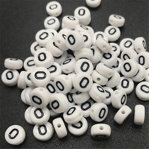 New 100pcs 7mm Letter Beads Oval Shape Acrylic Spacer Loose Beads For