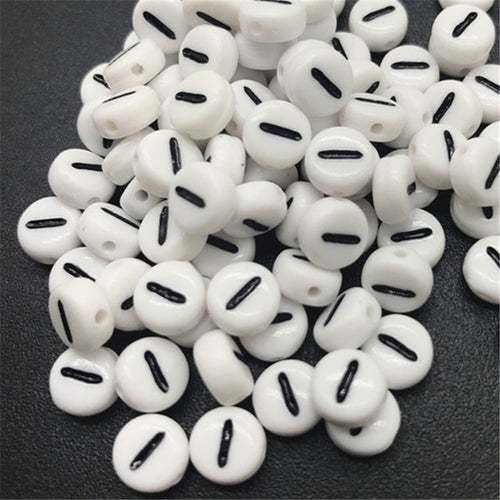 New 100pcs 7mm Letter Beads Oval Shape Acrylic Spacer Loose Beads For