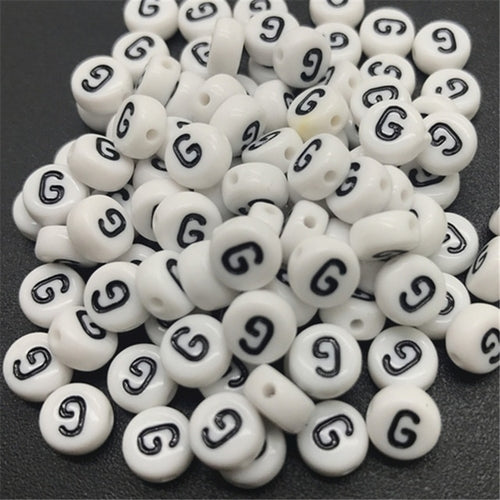 New 100pcs 7mm Letter Beads Oval Shape Acrylic Spacer Loose Beads For