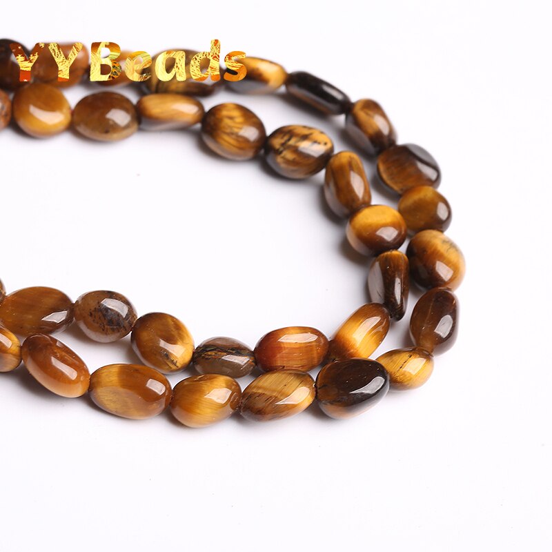 Natural Irregular Yellow Tiger Eye Stone Beads Loose Spacer Charm