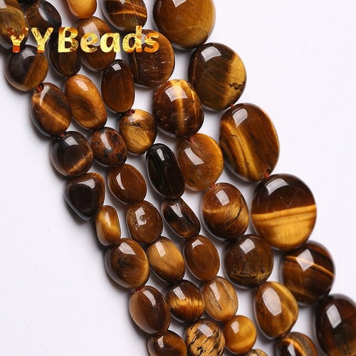 Natural Irregular Yellow Tiger Eye Stone Beads Loose Spacer Charm