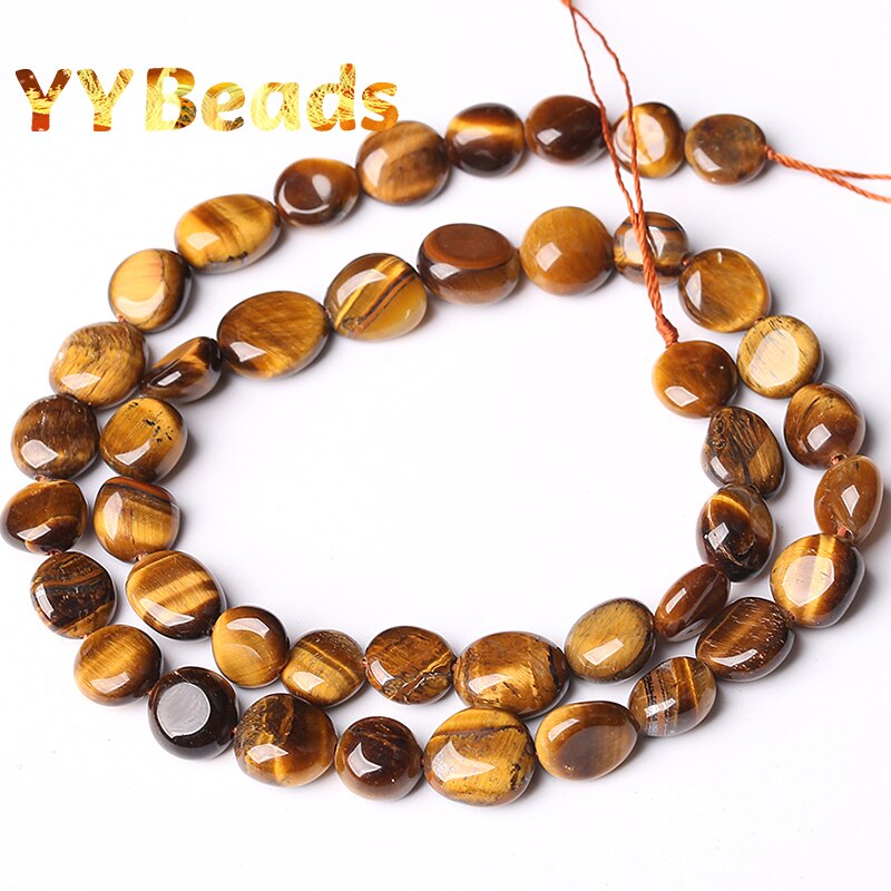 Natural Irregular Yellow Tiger Eye Stone Beads Loose Spacer Charm