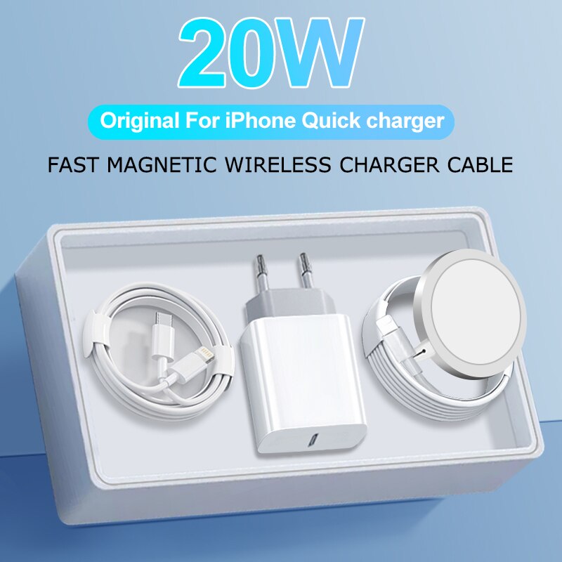 Original 20w Pd Fast Charger For Iphone 11 13 12 14 Pro Max Magnetic