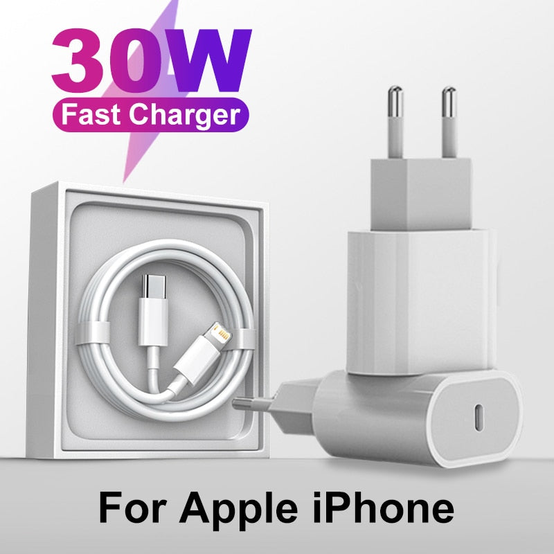 Original Pd 30w Fast Charger For Apple Iphone 14 13 12 11 Pro Max Mini