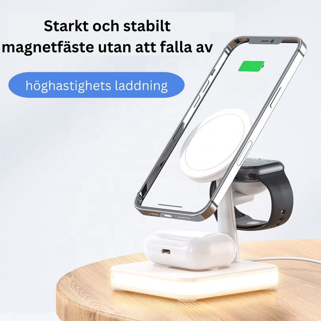 4 i 1 magnetisk trådlös laddstation 30W pd-adapter ingår! iPhone