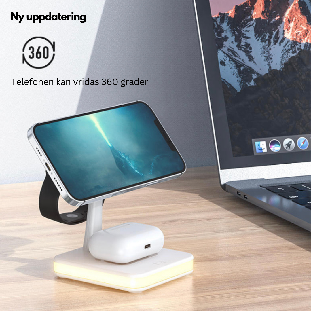 4 i 1 magnetisk trådlös laddstation 30W pd-adapter ingår! iPhone