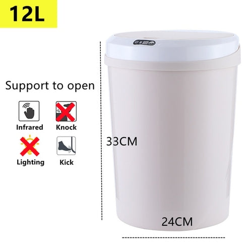 9-16l Smart Sensor Trash Can Infrared Kick Electric Open Large