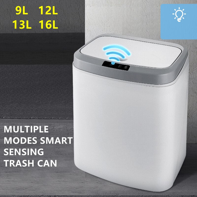 9-16l Smart Sensor Trash Can Infrared Kick Electric Open Large