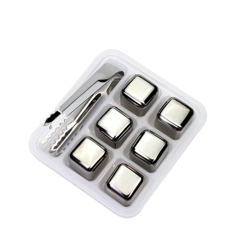 Stainless Steel Ice Cubes, Reusable Chilling Stones for Whiskey Wine,