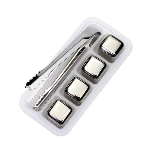 Stainless Steel Ice Cubes, Reusable Chilling Stones for Whiskey Wine,