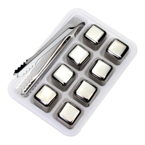 Stainless Steel Ice Cubes, Reusable Chilling Stones for Whiskey Wine,