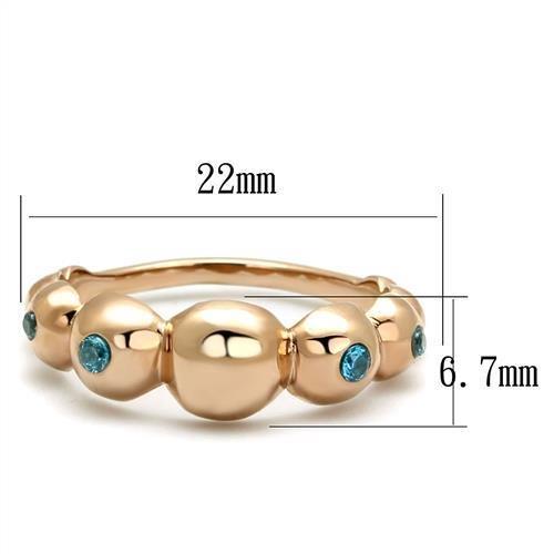 TK3088 - IP Rose Gold(Ion Plating) Stainless Steel Ring with AAA Grade