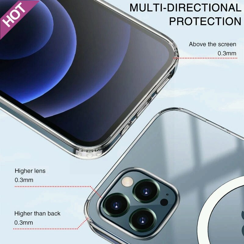 Ultra Clear Magnetic Circle Magsafing Case For iPhone 14 13 12 11 15