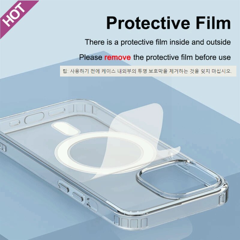 Ultra Clear Magnetic Circle Magsafing Case For iPhone 14 13 12 11 15