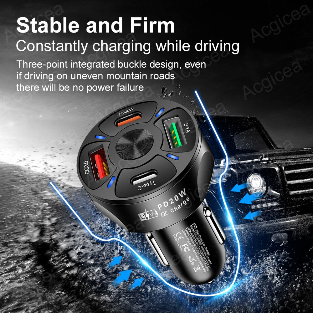 Universal Car Charger Phone Quick Charge 3.0 | Mobile Car Adapter Fast