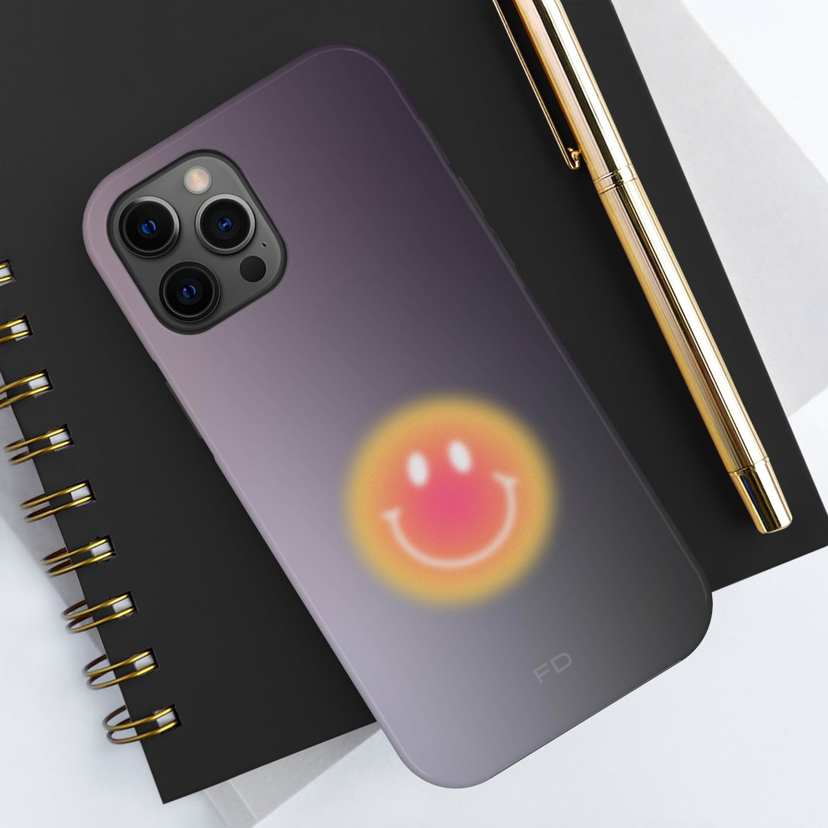 Smiley Face Tough Case for iPhone with Wireless Charging