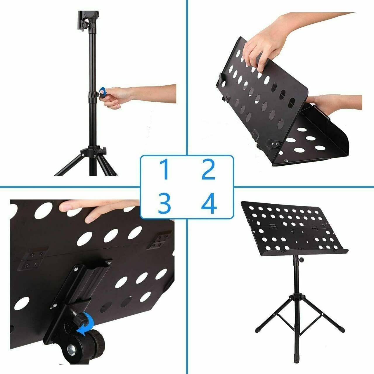 5 Pcs Music Stand Folding Portable Stands with Travel Carry Bag