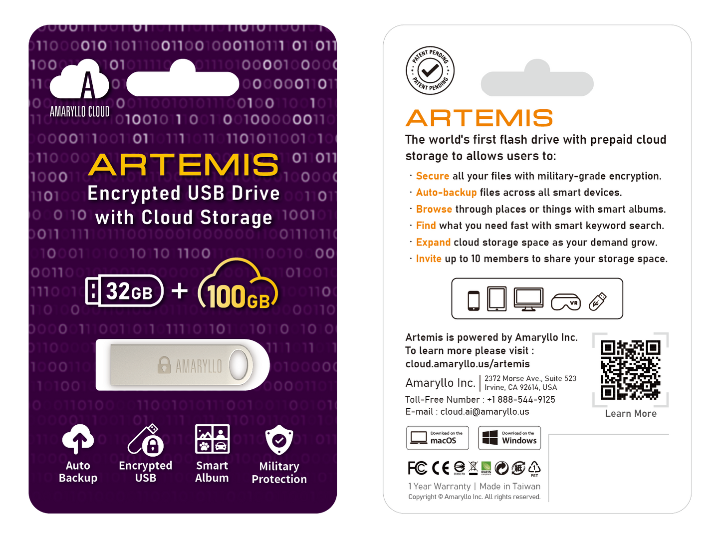 Artemis 2-in-1: Cloud Storage + Flash Drive
