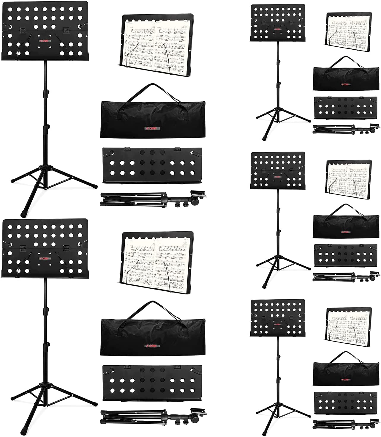 5 Pcs Music Stand Folding Portable Stands with Travel Carry Bag