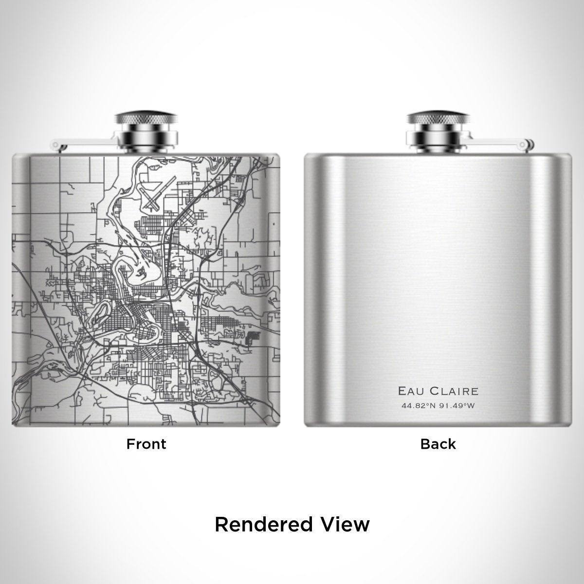 Eau Claire - Wisconsin Map Hip Flask