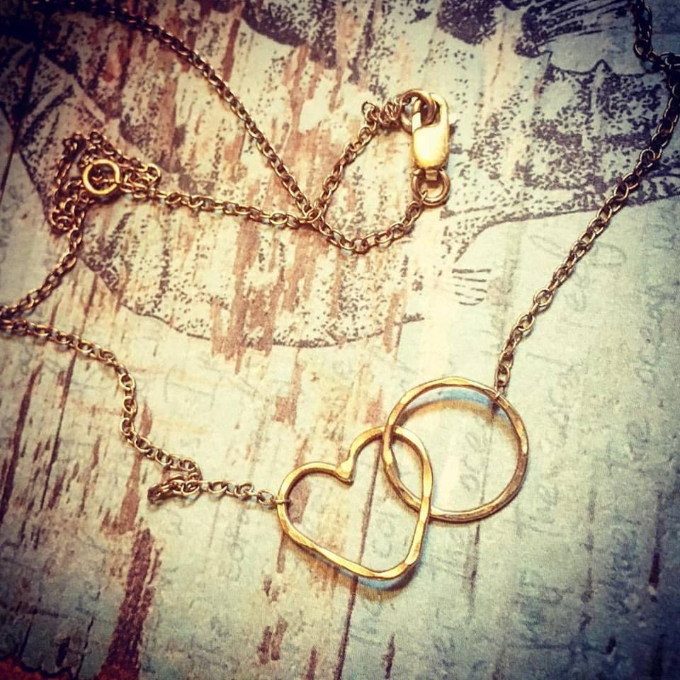 Namaste Necklace - Heart and Circle Infinity Necklace