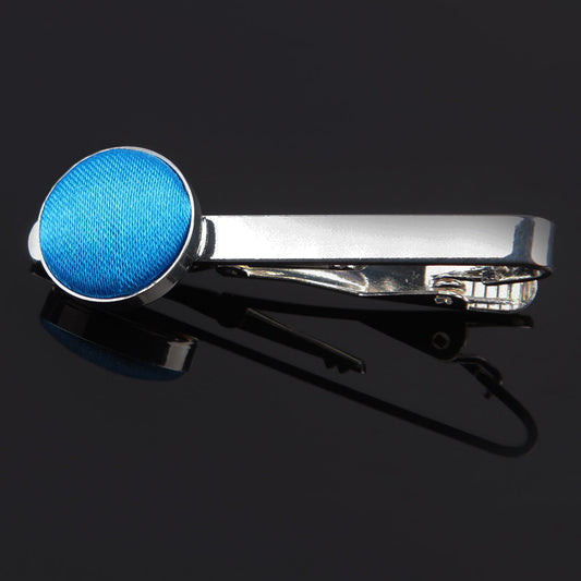 Plain Satin Tie Clip - Electric Blue