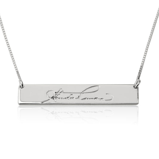 Handwriting Bar Necklace