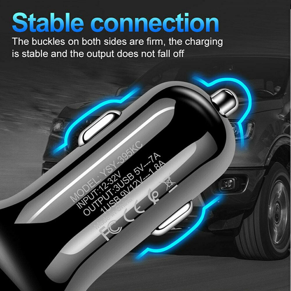 PBG 3 Port USB Fast LED Car Charger For Devices