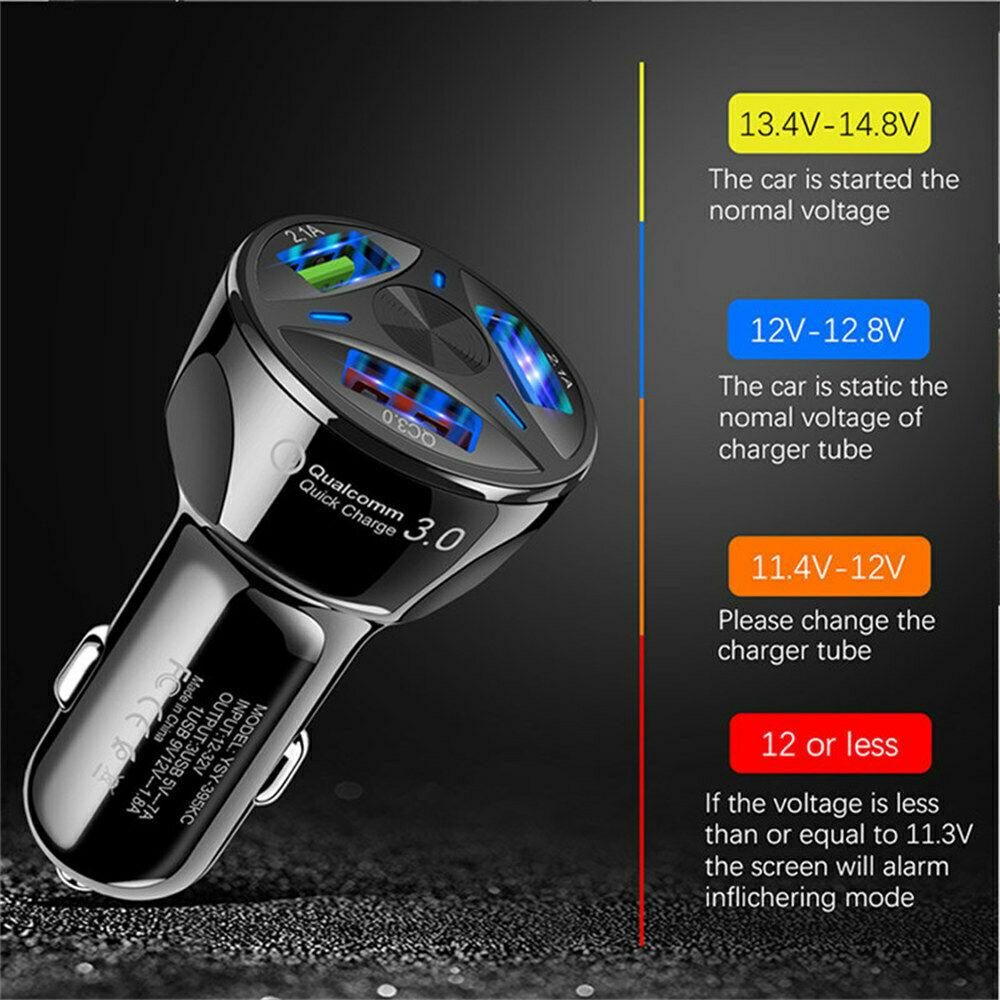 2 Pack PBG 3 Port USB Fast LED Car Charger For Devices