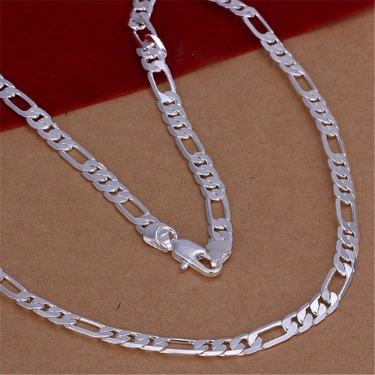 Wholesale High Quality Mens 6mm Flat Chain 925 Sterling Silver